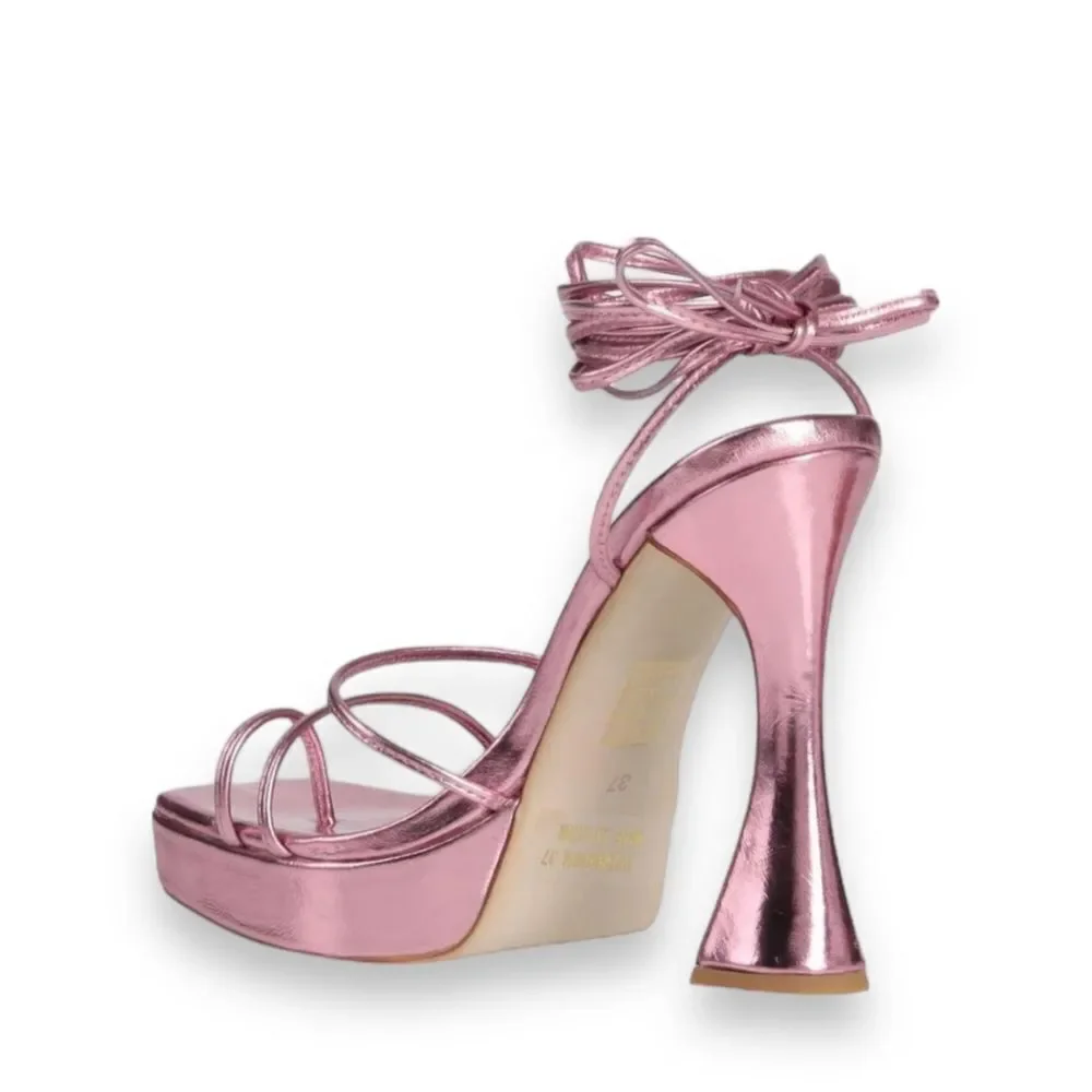 Jeffrey Campbell Primadonna Pink Open Toe Ankle Lace Up Heels NEW